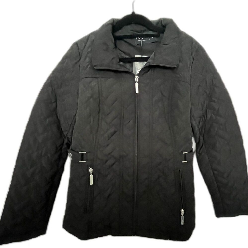 S P Y M Womens Diamond Quilted Black Jacket Lightweight SZ S. NEW